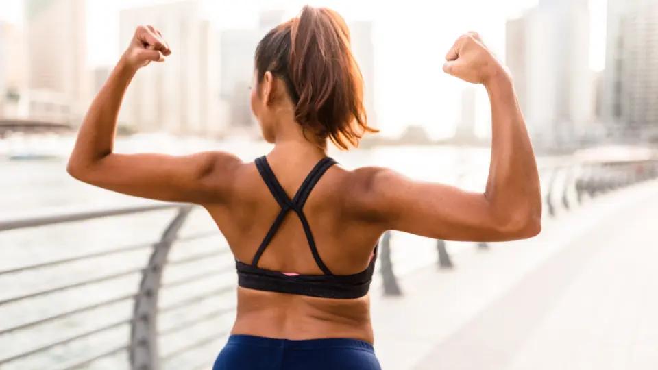 Women muscle from the back