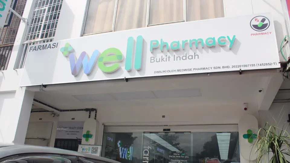 Well Pharmacy Bukit Indah signboard