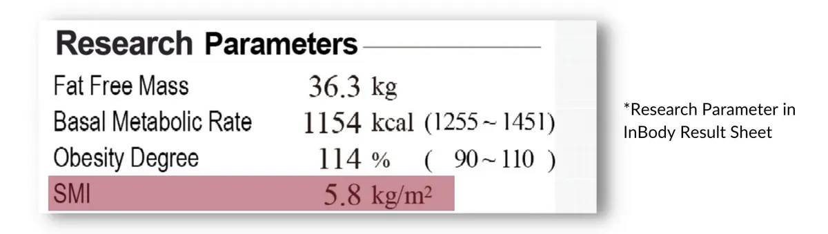 Skeletal Muscle Index (SMI) are used to analyse hospitalized patients’ muscle mass