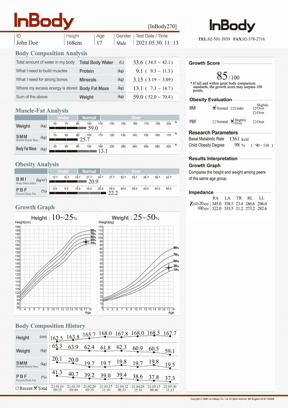 Children Result Sheet example
