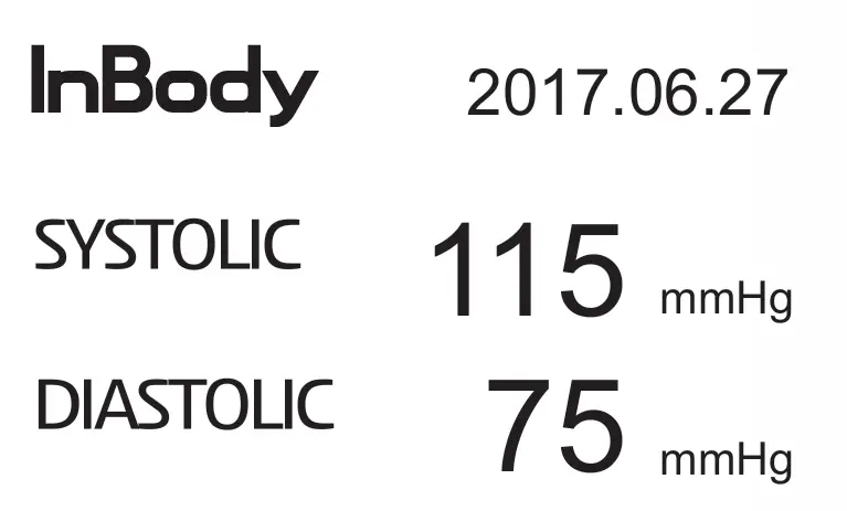 InBody systolic and diastolic pressure output