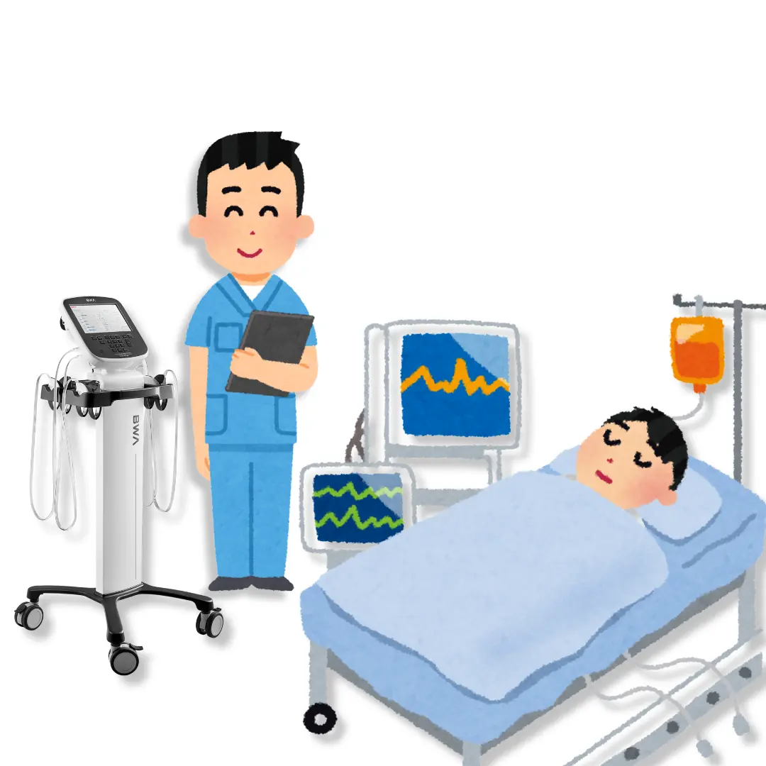 Doctor InBody's BWA2.0S in Malnutrition Assessment for a patient lying in a bed in a hospital